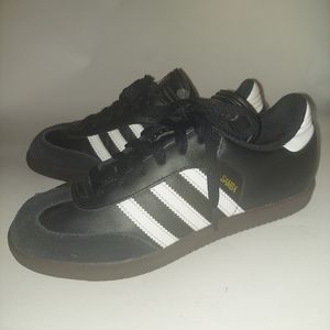 Adidas SAMBA Classic J Indoor Sneakers Youth Size 5.5 Black & White (036516) EUC
